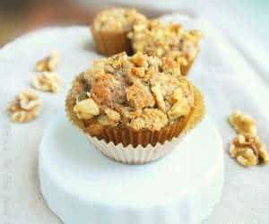 Zucchini Muffins with Maple Walnut Streusel