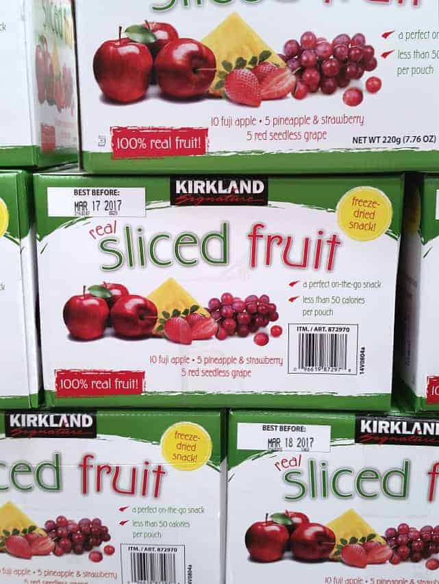 Freeze dried sliced fruit from Costco | Back To The Book Nutrition