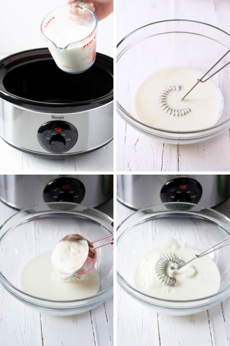 Step bu step photos for making homemade yogurt