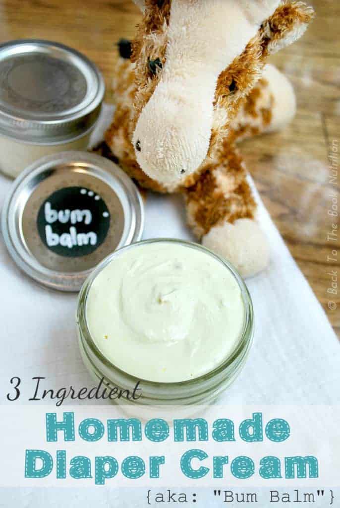 Homemade Diaper Cream {Bum Balm} - a simple and effective way to protect from diaper rash. | Back To The Book Nutrition