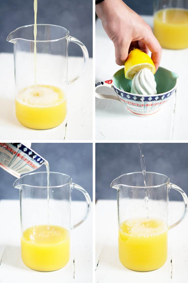 Step by step instructions for how to make natural pineapple lemonade