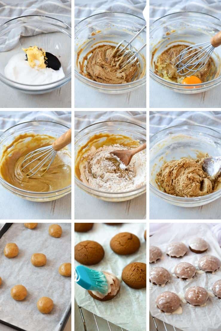 Step by step photos for making ginger cookies