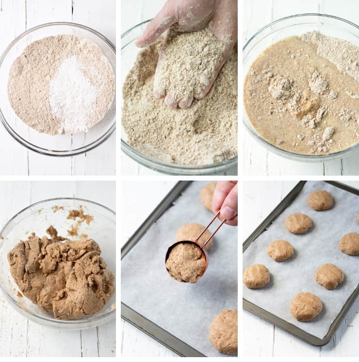 Step by step photos for making whole wheat drop biscuits