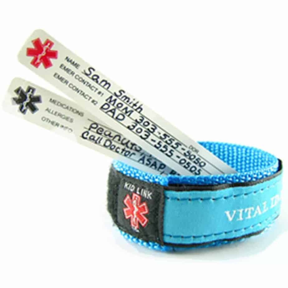 velcro ID bracelet to keep kids safe while traveling 