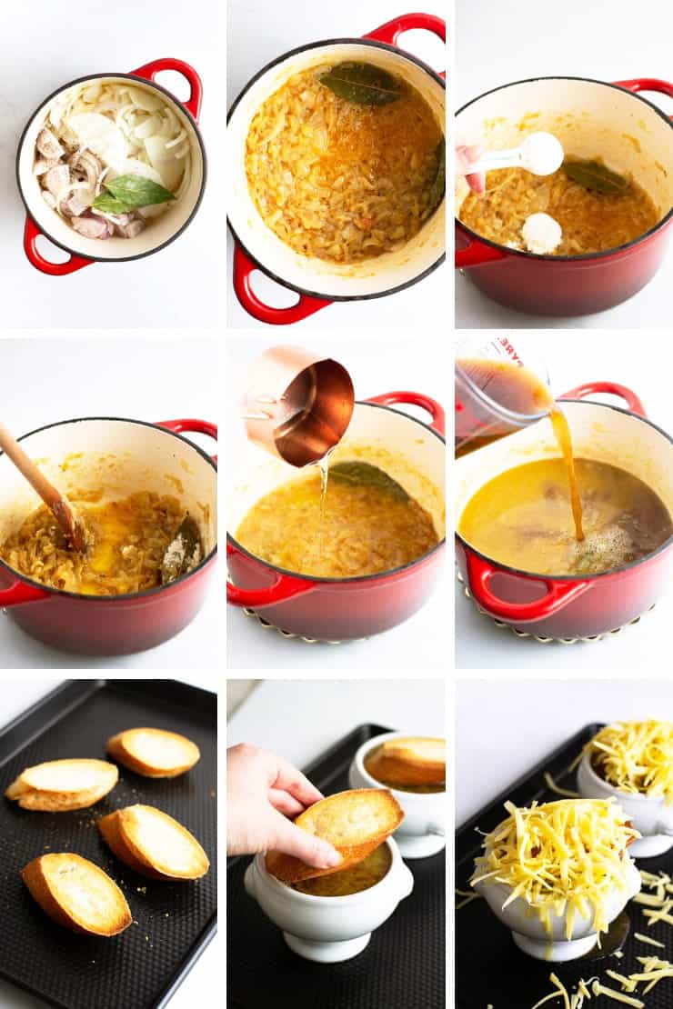 Step by step photos for making the best french onion soup