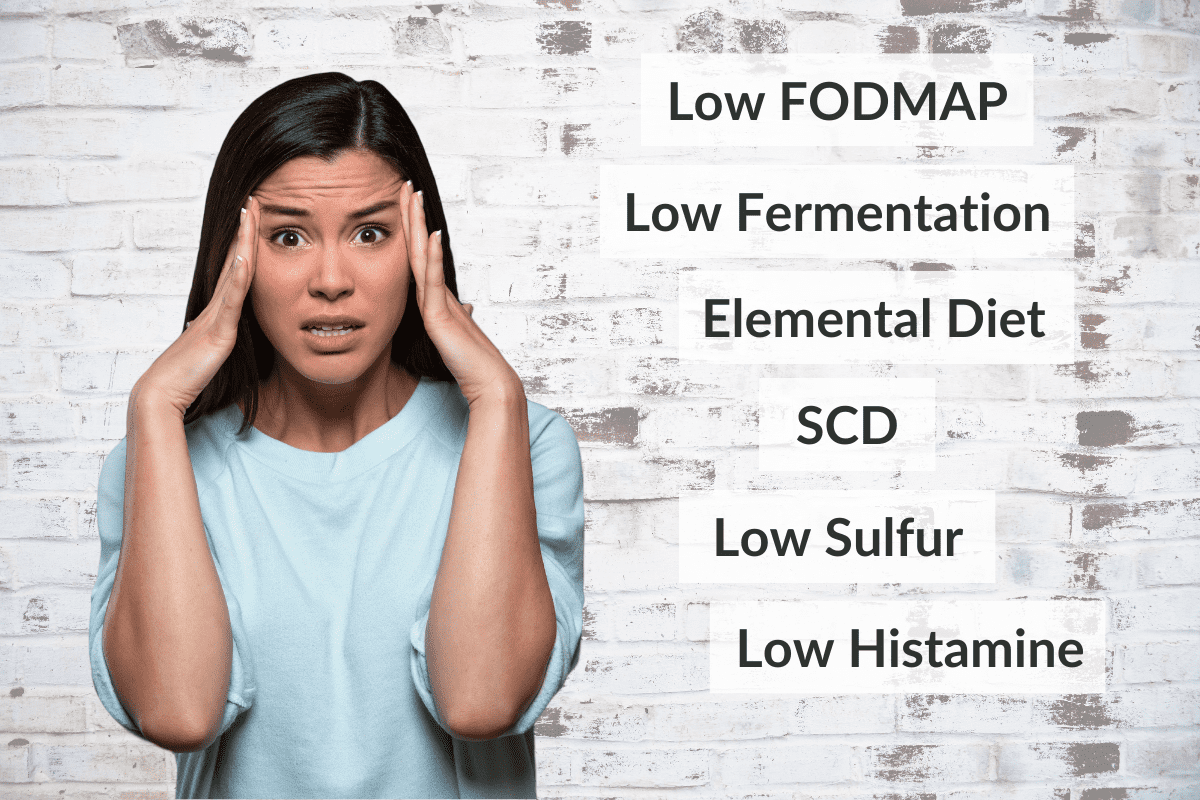 Confused woman choosing between all the SIBO diets