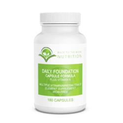 close up of supplement bottle - Daily Foundation Multivitamin-mineral