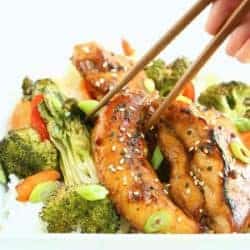 Teriyaki Chicken and vegetables over rice