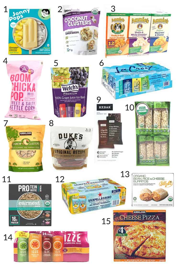 collage of 15 healthy prepared foods from Costco - runners up