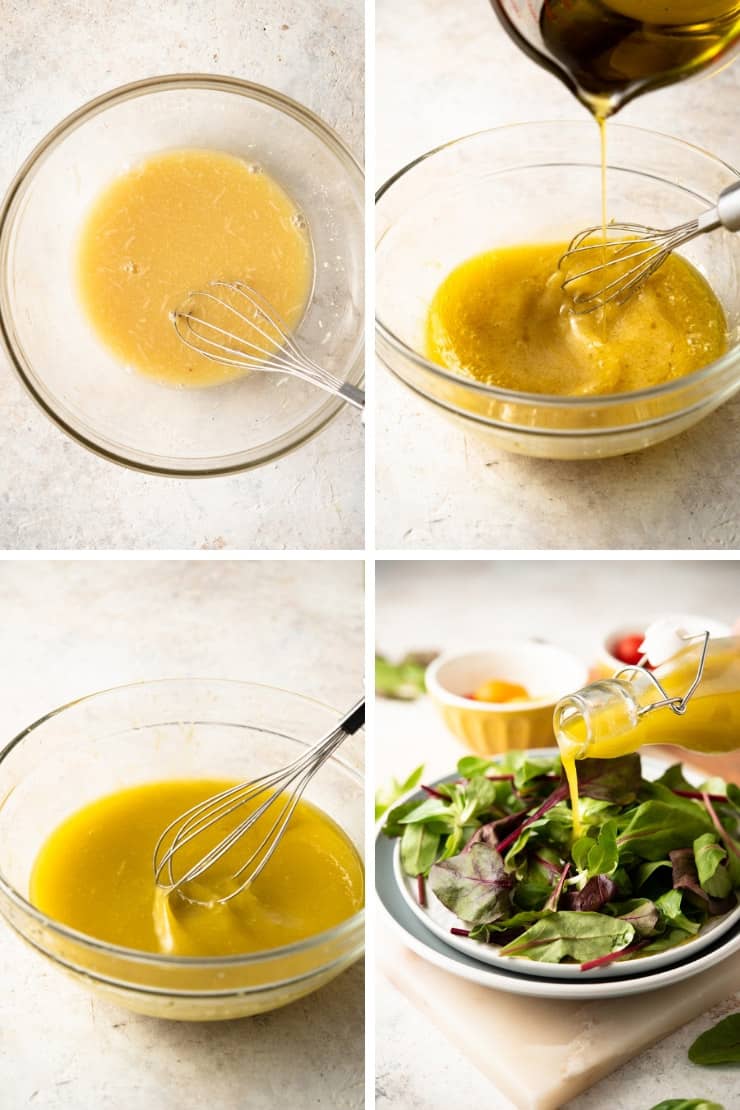 Step by step photos for making easy greek dressing