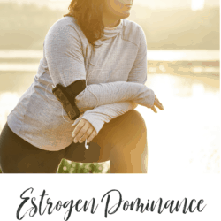 Collage - image of brunette woman stretching during her morning run and blog title text overlay