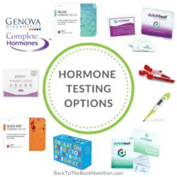 Collage of 8 different hormone testing options
